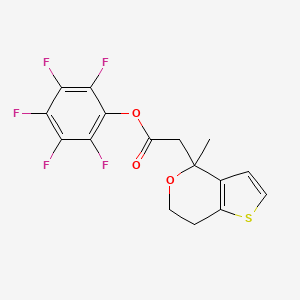 molecular formula C16H11F5O3S B1325043 Pentafluorophenyl (4-methyl-6,7-dihydro-4H-thieno[3,2-c]pyran-4-yl)acetate CAS No. 916766-89-7