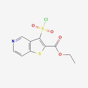 molecular formula C10H8ClNO4S2 B13250433 Ethyl 3-(chlorosulfonyl)thieno[3,2-c]pyridine-2-carboxylate 