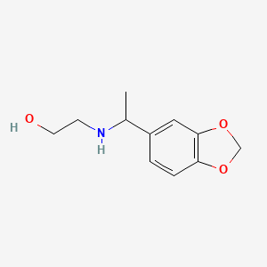 molecular formula C11H15NO3 B13250438 2-{[1-(2H-1,3-benzodioxol-5-yl)ethyl]amino}ethan-1-ol 