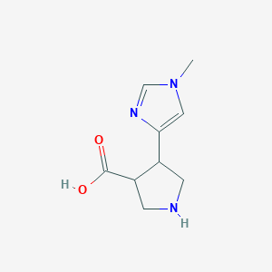 molecular formula C9H13N3O2 B13250453 4-(1-Methyl-1H-imidazol-4-yl)pyrrolidine-3-carboxylic acid 