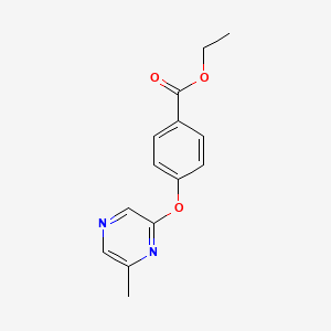molecular formula C14H14N2O3 B1325048 Ethyl 4-[(6-methylpyrazin-2-yl)oxy]benzoate CAS No. 906353-03-5