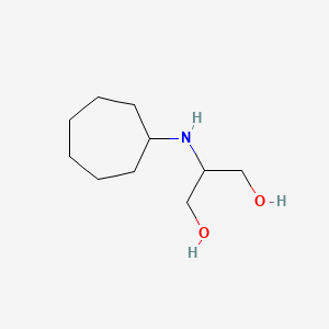 molecular formula C10H21NO2 B13250482 2-(Cycloheptylamino)propane-1,3-diol 