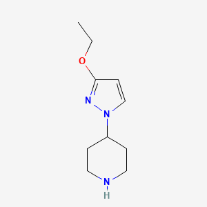 molecular formula C10H17N3O B13250484 4-(3-Ethoxy-1H-pyrazol-1-yl)piperidine 