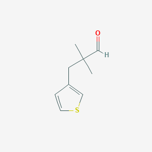 molecular formula C9H12OS B13250521 2,2-Dimethyl-3-(thiophen-3-yl)propanal 