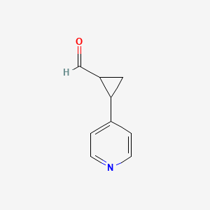 molecular formula C9H9NO B1325055 2-(Pyridin-4-yl)cyclopropanecarbaldehyde CAS No. 941717-10-8
