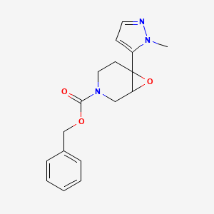 molecular formula C17H19N3O3 B13250585 Benzyl 6-(1-methyl-1H-pyrazol-5-yl)-7-oxa-3-azabicyclo[4.1.0]heptane-3-carboxylate 