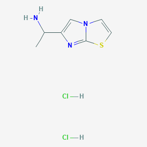 molecular formula C7H11Cl2N3S B1325060 (1-Imidazo[2,1-b][1,3]thiazol-6-ylethyl)amine dihydrochloride CAS No. 1177148-05-8