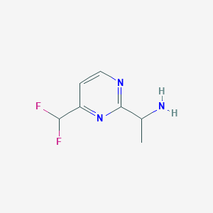 molecular formula C7H9F2N3 B13250614 1-[4-(Difluoromethyl)pyrimidin-2-yl]ethan-1-amine 