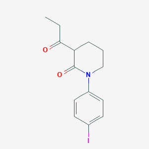 molecular formula C14H16INO2 B13250618 1-(4-Iodophenyl)-3-propanoylpiperidin-2-one 