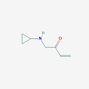 molecular formula C7H11NO B13250659 1-(Cyclopropylamino)but-3-EN-2-one 