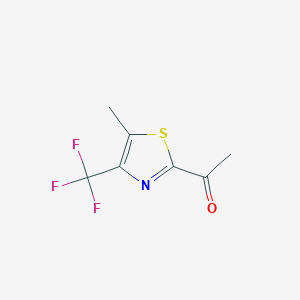 molecular formula C7H6F3NOS B13250672 1-(5-Methyl-4-(trifluoromethyl)thiazol-2-YL)ethanone 