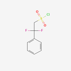 molecular formula C8H7ClF2O2S B13250673 2,2-Difluoro-2-phenylethane-1-sulfonyl chloride 