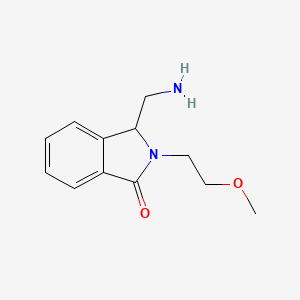 molecular formula C12H16N2O2 B13250690 3-(Aminomethyl)-2-(2-methoxyethyl)-2,3-dihydro-1H-isoindol-1-one 