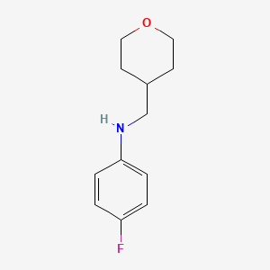 molecular formula C12H16FNO B13250705 4-fluoro-N-(oxan-4-ylmethyl)aniline 