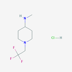 molecular formula C8H16ClF3N2 B13250706 N-Methyl-1-(2,2,2-trifluoroethyl)piperidin-4-amine hydrochloride 