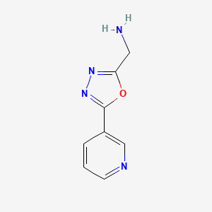 molecular formula C8H8N4O B1325074 (5-(Pyridin-3-yl)-1,3,4-oxadiazol-2-yl)methanamine CAS No. 737690-96-9