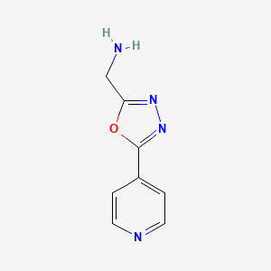 molecular formula C8H8N4O B1325075 (5-(Pyridin-4-yl)-1,3,4-oxadiazol-2-yl)methanamine CAS No. 803603-49-8