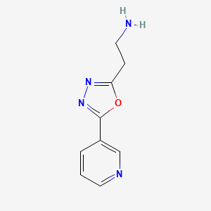 molecular formula C9H10N4O B1325077 2-(5-(Pyridin-3-yl)-1,3,4-oxadiazol-2-yl)ethanamine CAS No. 933754-48-4