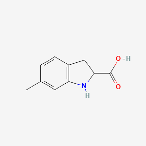 molecular formula C10H11NO2 B13250773 6-Methyl-2,3-dihydro-1H-indole-2-carboxylic acid 