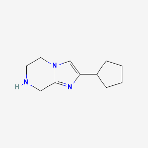 molecular formula C11H17N3 B13250816 2-Cyclopentyl-5H,6H,7H,8H-imidazo[1,2-A]pyrazine 