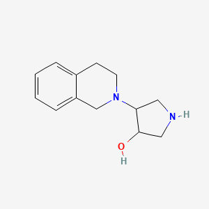 molecular formula C13H18N2O B13250842 4-(1,2,3,4-Tetrahydroisoquinolin-2-yl)pyrrolidin-3-ol 