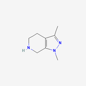 molecular formula C8H13N3 B13250845 1,3-Dimethyl-1H,4H,5H,6H,7H-pyrazolo[3,4-c]pyridine 