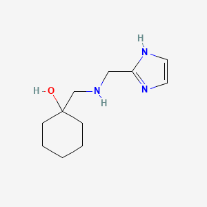 molecular formula C11H19N3O B13250872 1-{[(1H-imidazol-2-ylmethyl)amino]methyl}cyclohexan-1-ol 