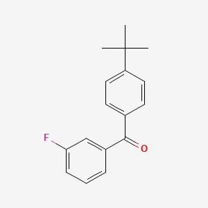 molecular formula C17H17FO B1325091 4-叔丁基-3'-氟苯甲酮 CAS No. 951885-71-5