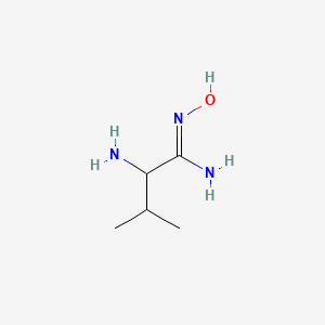 molecular formula C5H13N3O B13250911 2-amino-N'-hydroxy-3-methylbutanimidamide 