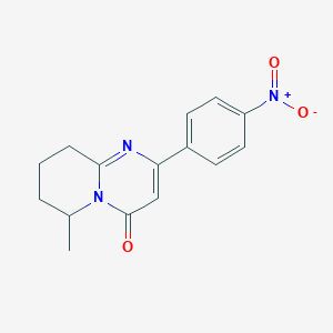 molecular formula C15H15N3O3 B13250945 6-Methyl-2-(4-nitrophenyl)-4H,6H,7H,8H,9H-pyrido[1,2-a]pyrimidin-4-one 