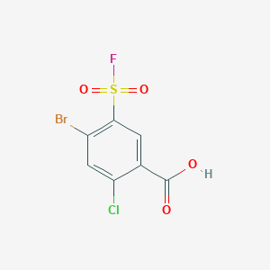 molecular formula C7H3BrClFO4S B13250974 4-Bromo-2-chloro-5-(fluorosulfonyl)benzoic acid 