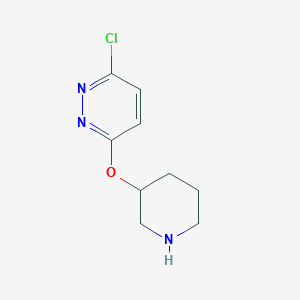 molecular formula C9H12ClN3O B13251040 3-Chloro-6-(piperidin-3-yloxy)pyridazine 