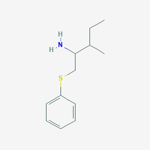 molecular formula C12H19NS B13251058 3-Methyl-1-(phenylthio)pentan-2-amine 