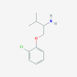 molecular formula C11H16ClNO B13251063 1-(2-Amino-3-methylbutoxy)-2-chlorobenzene 