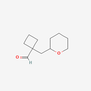 1-(Oxan-2-ylmethyl)cyclobutane-1-carbaldehyde