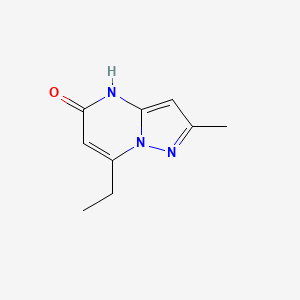 molecular formula C9H11N3O B13251255 7-ethyl-2-methyl-4H,5H-pyrazolo[1,5-a]pyrimidin-5-one 