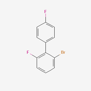 molecular formula C12H7BrF2 B13251260 1-Bromo-3-fluoro-2-(4-fluorophenyl)benzene 