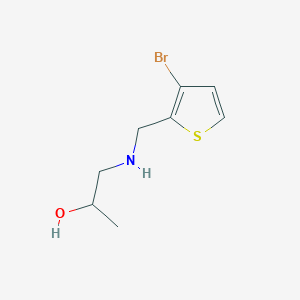 molecular formula C8H12BrNOS B13251300 1-{[(3-Bromothiophen-2-yl)methyl]amino}propan-2-ol 