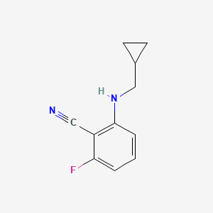 molecular formula C11H11FN2 B13251313 2-[(Cyclopropylmethyl)amino]-6-fluorobenzonitrile 