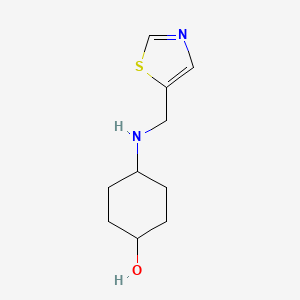 molecular formula C10H16N2OS B13251316 4-[(1,3-Thiazol-5-ylmethyl)amino]cyclohexan-1-ol 