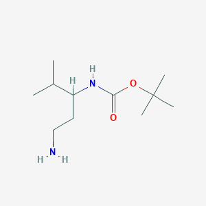 molecular formula C11H24N2O2 B13251329 tert-Butyl N-(1-amino-4-methylpentan-3-yl)carbamate 