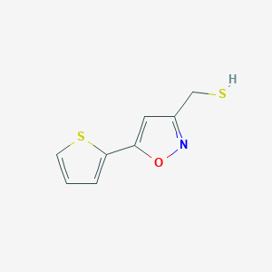 molecular formula C8H7NOS2 B13251396 [5-(Thiophen-2-YL)-1,2-oxazol-3-YL]methanethiol 