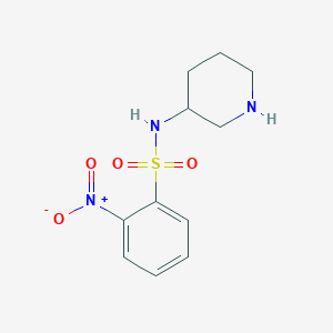 molecular formula C11H15N3O4S B13251402 2-Nitro-N-(piperidin-3-YL)benzene-1-sulfonamide 