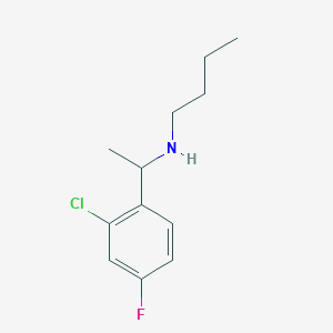 molecular formula C12H17ClFN B13251406 Butyl[1-(2-chloro-4-fluorophenyl)ethyl]amine 