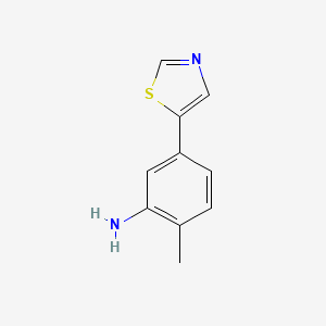 molecular formula C10H10N2S B13251440 2-Methyl-5-(1,3-thiazol-5-yl)aniline 