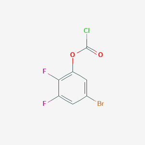 molecular formula C7H2BrClF2O2 B13251447 5-Bromo-2,3-difluorophenyl chloroformate 