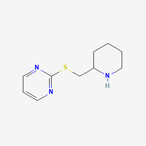 molecular formula C10H15N3S B13251491 2-((Piperidin-2-ylmethyl)thio)pyrimidine 