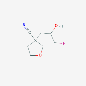 3-(3-Fluoro-2-hydroxypropyl)oxolane-3-carbonitrile