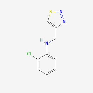 molecular formula C9H8ClN3S B13251530 2-chloro-N-(1,2,3-thiadiazol-4-ylmethyl)aniline 