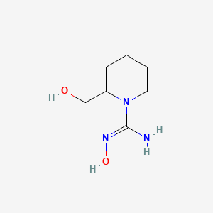 molecular formula C7H15N3O2 B13251602 N'-hydroxy-2-(hydroxymethyl)piperidine-1-carboximidamide 